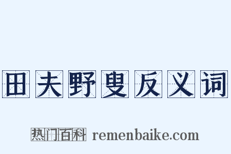 田夫野叟反义词是什么意思的图片